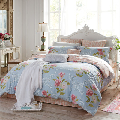 

Набор постельных принадлежностей Dohia с хлопчатобумажной тканью Double 1.8m Bed Sheets Four Pieces - Mirabel 230 × 229cm