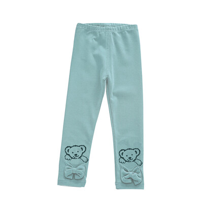 

Ou Mai Beibei girls leggings children trousers pants M0016 bow beans green 130