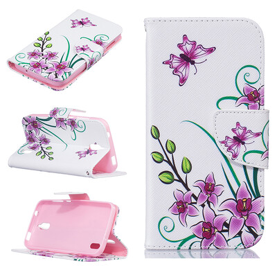 

Pink butterfly Design PU Leather Flip Cover Wallet Card Holder Case for HUAWEI Y625