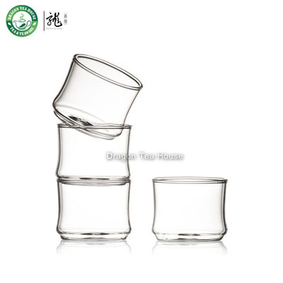 

Clear Glass Kungfu Teacup Bamboo Joint Shapped Chinese Tea Cup 50ml Set of 4