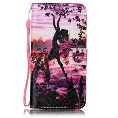

Butterfly Girl Design PU Leather Flip Cover Wallet Card Holder Case for HUAWEI Y6 II