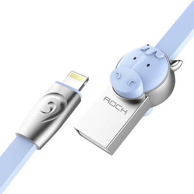 

ROCK Cartoon Charging Cable for iPhoneX 10 8Plus 7 6s SE 5 iPad 1m blue horse
