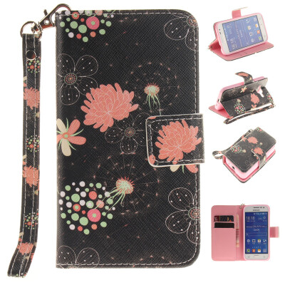 

Colorful flowers Design PU Leather Flip Cover Wallet Card Holder Case for SAMSUNG GALAXY CORE Prime G360