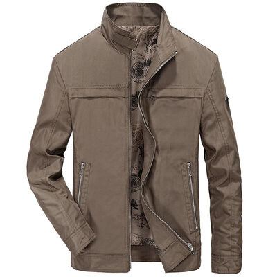

Rondo Jeep RondoJIPU Jacket Men's Fashion Wash Long Sleeve Collar Casual Jacket 9801 Khaki L