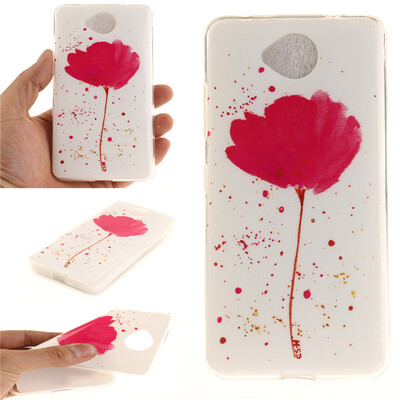 

Purple orchid Pattern Soft Thin TPU Rubber Silicone Gel Case Cover for Nokia Lumia650