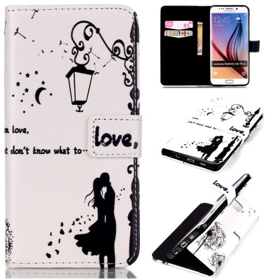 

Lovers and dandelion Design PU Leather Flip Cover Wallet Card Holder Case for SAMSUNG Galaxy S6 Edge Plus