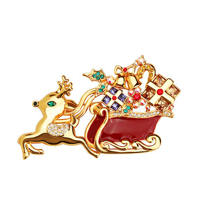 

морской бриз Chihiro (Findwind) с помощью Swarovski Elements рождественских оленей брошки модели контактных женщин