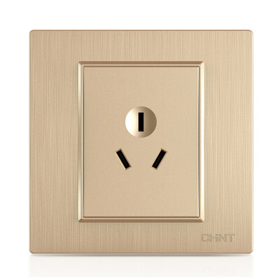 

Zhengtai CHNT socket panel five-hole socket 10A brushed gold 7L series NEW7-L11102A