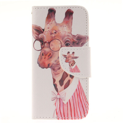 

Giraffe Design PU Leather Flip Cover Wallet Card Holder Case for IPHONE 5C