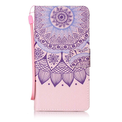 

Purple Sunflower Design PU Leather Flip Cover Wallet Card Holder Case for Huawei P9