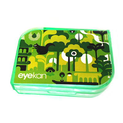 

Eyekan Century Kaida contact lens case companion box double box care box K1516 yellow pattern random