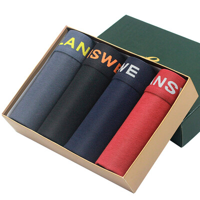 

Langsha men&39s underwear men&39s flat pants elastic cotton breathable u convex sexy young four-legged four-fold mixed color 185 XXXL