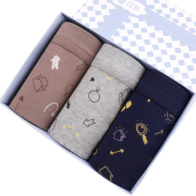 

Red beans hongdou men&39s soft cotton children&39s wear shorts flat underwear 3 boxed 180100