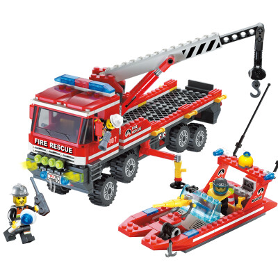 

Enlightenment (ENLIGHTEN) Puzzle Assembled Building Block Fire Fire Series High Fire Truck 908 Child Pinch Toy Model