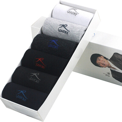 

Langsha socks male cotton net embroidery spring&summer socks colorful sports socks 6 double mixed color uniform