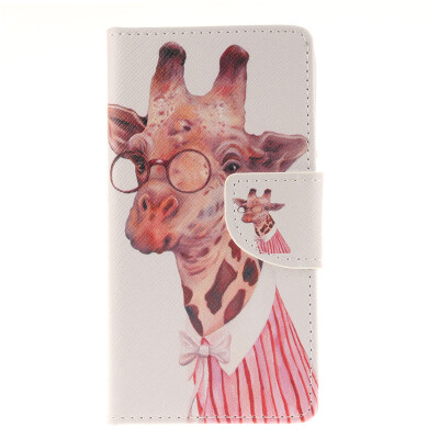 

Giraffe Design PU Leather Flip Cover Wallet Card Holder Case for Sony Xperia M2