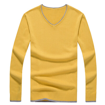 

Battlefield Jeep мужской сплошной цвет свитера Корейский Тонкий V-образным вырезом пуловеры дна рубашку большого размера мужчин 16017Z2006 цвет синий M