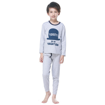 

Red beans (Hodo) children's underwear suit men's large children 95% cotton Qiu Qiuqiu home service pajamas HD6017 gray 110