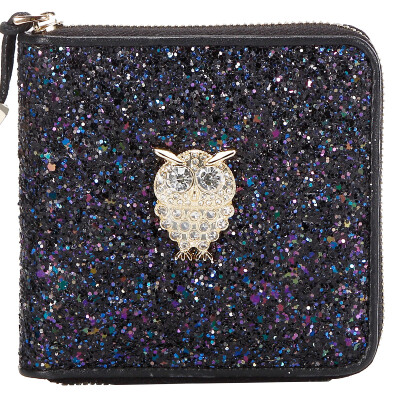 

Fashion style kangaroo BANDICOOT ladies wallet short section zipper hand bag coin purse 0152 purple night star