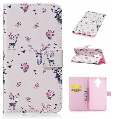 

Deer Design PU Leather Flip Cover Wallet Card Holder Case for HUAWEI Mate 9