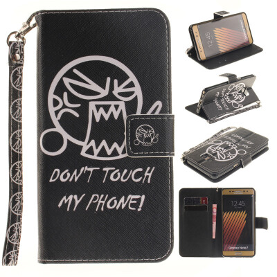 

Do not touch me Design PU Leather Flip Cover Wallet Card Holder Case for SAMSUNG GALAXY NOTE 7