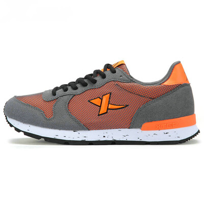 

XTEP) men's shoes sports shoes running shoes light breathable non-slip wear-resistant men's casual shoes 984219119220 gray orange 41 yards