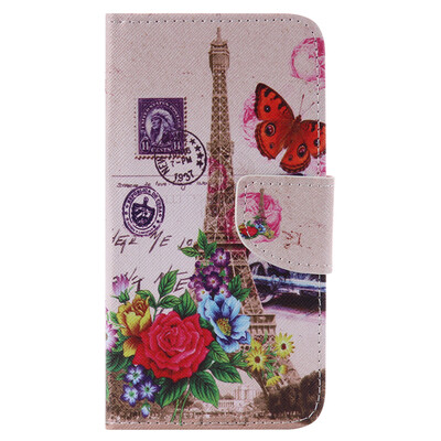 

Butterfly Tower Design PU Leather Flip Cover Wallet Card Holder Case for LG K10
