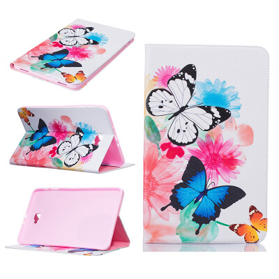 

Two Butterflies Style Embossing Classic Flip Cover with Stand Function and Credit Card Slot for SAMSUNG GALAXY Tab A 10.1 T580N