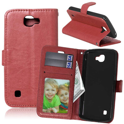 

Brown Style Classic Flip Cover with Stand Function and Credit Card Slot for LG Optimus Zone 3