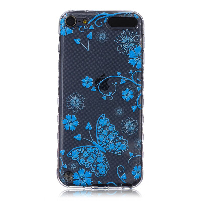 

Blue butterfly Pattern Soft Thin TPU Rubber Silicone Gel Case Cover for iPod Touch 5/6