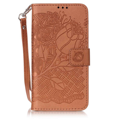 

Brown Rose Design PU Leather Flip Cover Wallet Card Holder Case for HUAWEI P9LITE