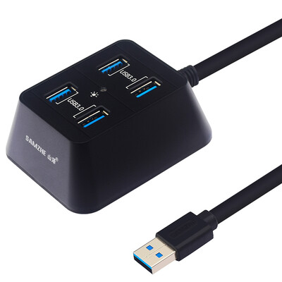 

Shanze SAMZHE JXQ-001B USB Splitter USB30 high-speed expansion 4-port HUB hub desktop computer notebook a drag four black