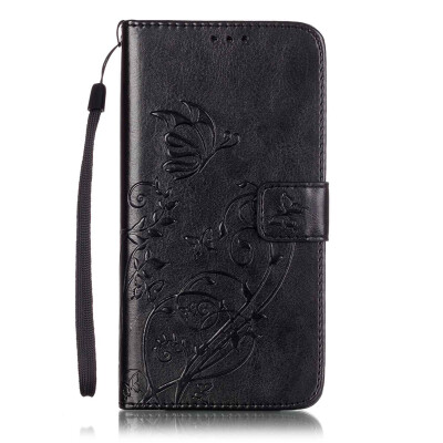 

Black Flower Design PU Leather Flip Cover Wallet Card Holder Case for SAMSUNG S4MINI