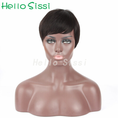 

New Arrival Cheap Pixie Cut short glueless lace front human hair wigs with bangs for african americans Best brazilian hair wigs