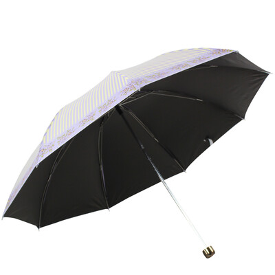 

Paradise Umbrella UPF50 Reinforced Vinyl Silk Screen Striped Flower Triangle Rigid Bar Steel Bone Cute Umbrella Umbrella Purple 30056ELCJ