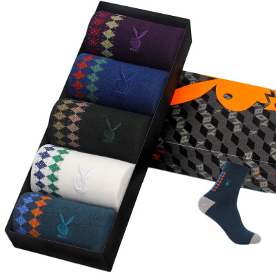 

Playboy PLAYBOY 2689 men socks men socks cotton in the tube sports business leisure breathable men&39s cotton socks 5 double gift box white color group