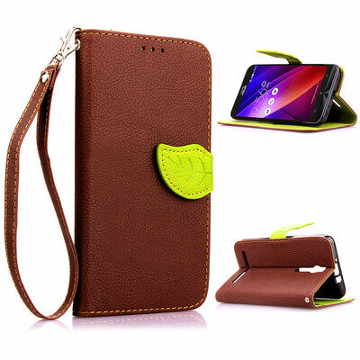 

Brown Design PU Leather Flip Cover Wallet Card Holder Case for Asus ZenFone 2 5.5