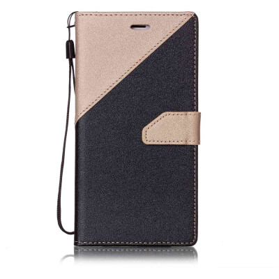 

Black + earthly gold Design PU Leather Wallet Case Classic Flip Cover with Stand Function and Credit Card Slot for IPHONE 7 PLUS