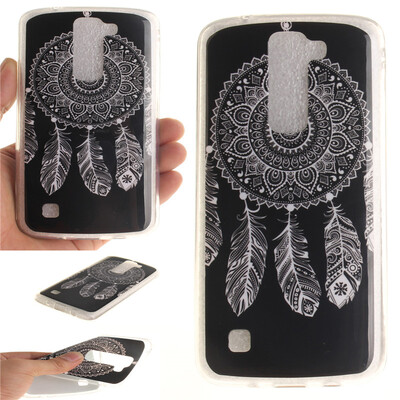 

Black wind chimes Pattern Soft Thin TPU Rubber Silicone Gel Case Cover for LG K8