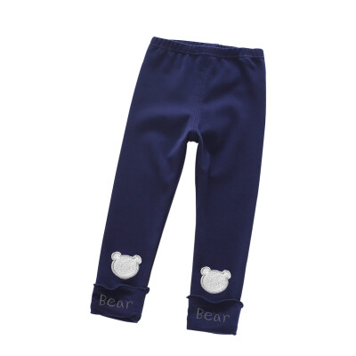 

Ou Mai Beibei girls leggings children trousers pants M0015 small bear navy 90