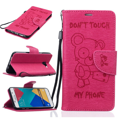 

Rose Bear Embossed PU Leather Wallet Case Classic Flip Cover with Stand Function and Credit Card Slot for SAMSUNG Galaxy A5 2016 A