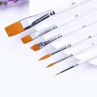 

MyMei Mini Oil Painting Brush Set 6X Nylon Hair + Wooden Handle Watercolor Paint Pen