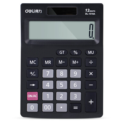 

Deli 1519A classic business office desktop solar dual power calculator memory storage function