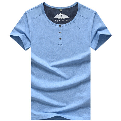 

Перт Диллон BOSIDILONG Футболка Мужская мода Круглый воротник Твердый цвет с коротким рукавом Футболка 17001BS1710 Blue XL