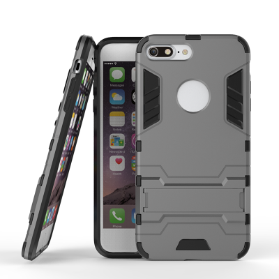 

Gray Slim Robot Armor Kickstand Shockproof Hard Rugged Rubber Back Case For IPHONE 7 PLUS