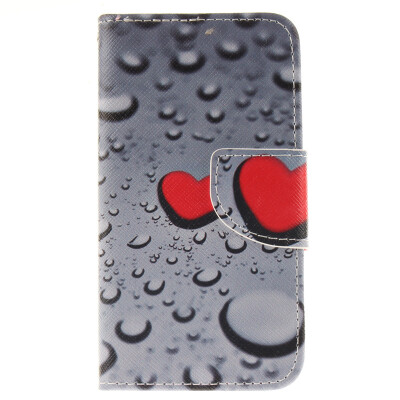 

Heart-shaped waterdrop Design PU Leather Flip Cover Wallet Card Holder Case for Nokia Lumia N630