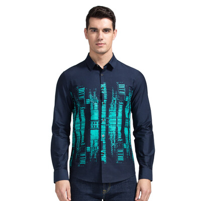 

Маски (TRIES) Рубашка мужская Модная рубашка с длинным рукавом 1371E0321 Black Blue XL (175 / 92A)