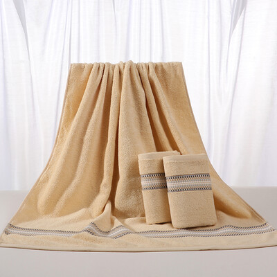 

Fu Li Jie Yu cotton towel bath towel suit cotton absorbent adult couple men&women home hair towel towel 2 bath towel 1 brown