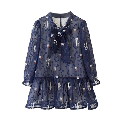 

Cichen Kids Girls Girls Chiffon Long Sleeve Dress Skirt 171013 Catch Blue 100