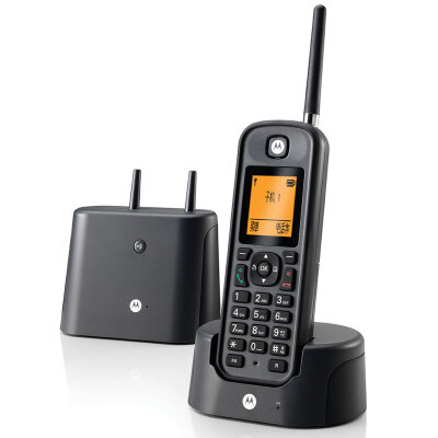 

Motorola Motorola O201C phone long distance digital cordless single orange backlit phone book in English display menu can be extended fixed wireless landline